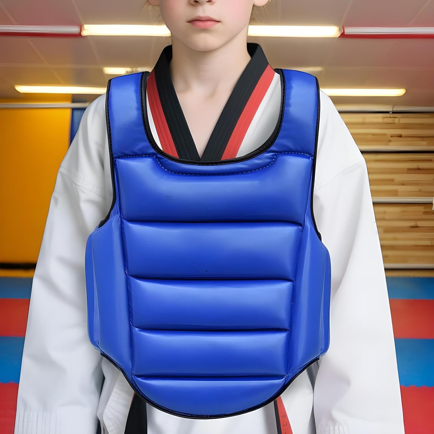 Boxing Chest Guard - Youth Belly Protector, Padded Shield | Kickboxing Training Safety Gear for , Parental Confidence, Breathable Adjustable Sparring Training Accessories for Combat