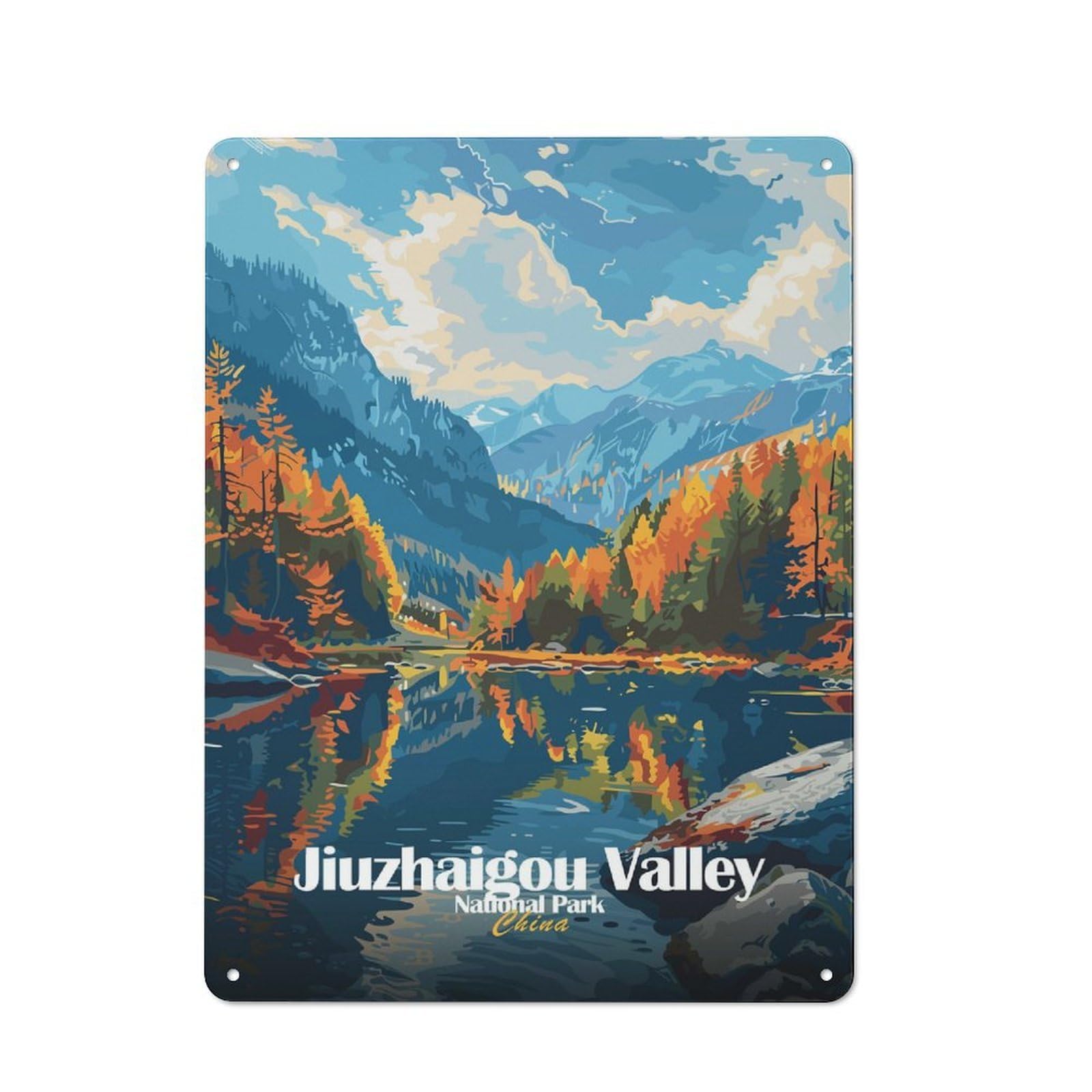 Junmoney Jiuzhaigou Valley National Park China Shop Front Style Cafe Metal Sign 40X30cm Featuring Restaurant Wall Art For Takeaway, Bar, Kitchen Or Counter Area