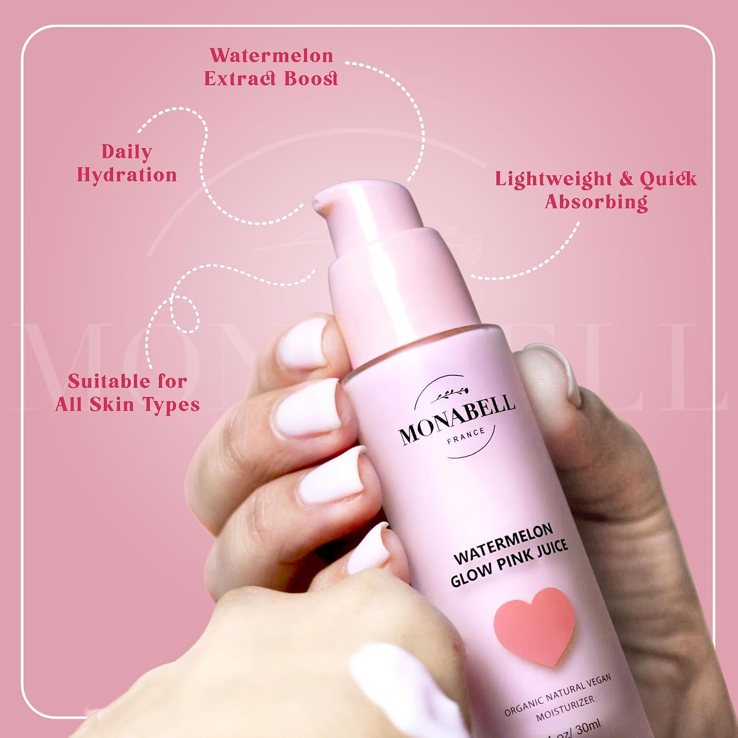Face Moisturizer - Pink Juice Watermelon Glow Hydrating Face Lotion for Women | Nourishing, Vegan & Cruelty-Free Skincare for All Skin Types | 1.3 Oz