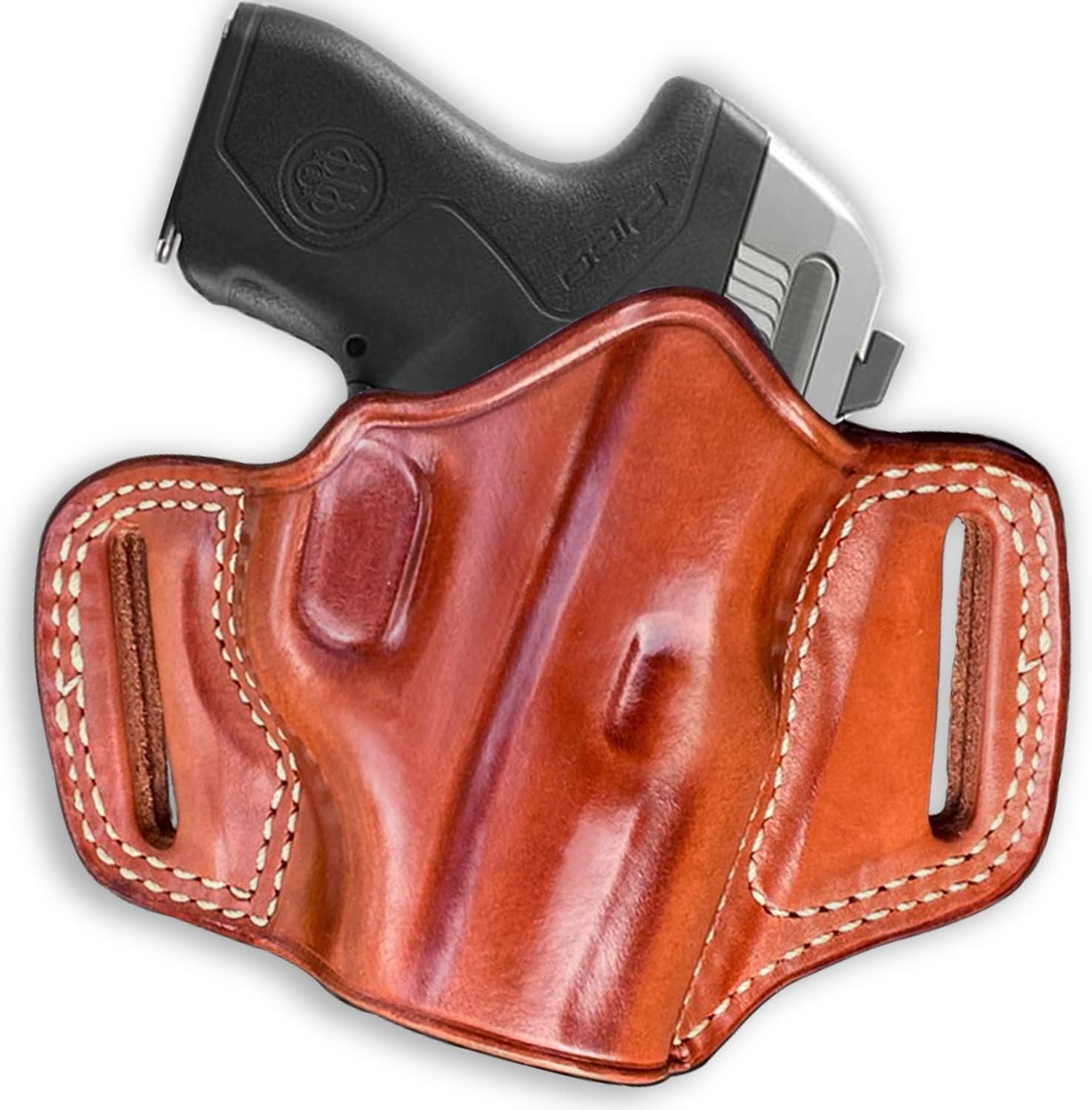 Masc Premium The Ultimate Leather OWB Pancake Holster Open Top Fits, Beretta-Type Pico 2.7-inch, Right Hand Draw, Brown Color #1201#