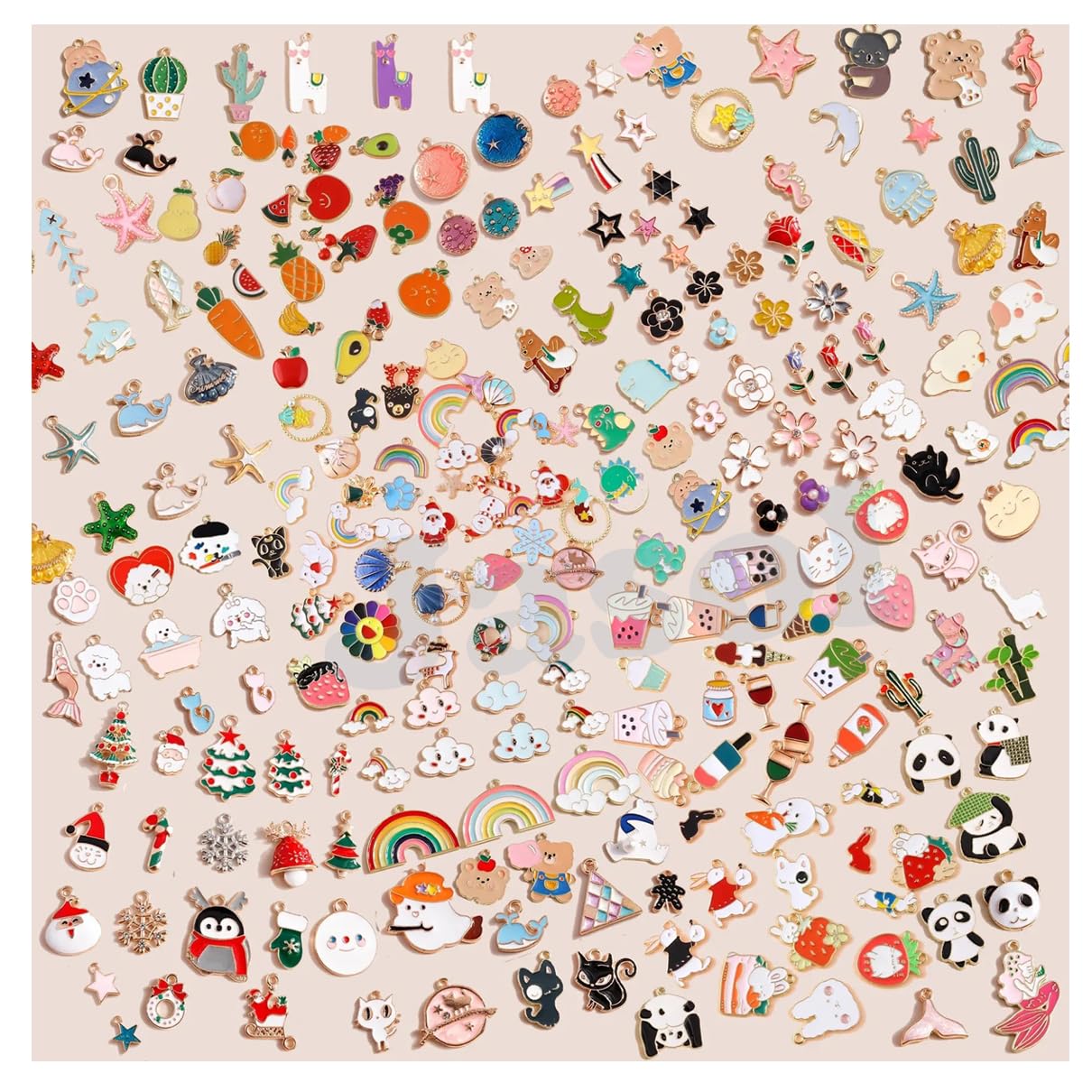 Gold Plated Enamel Charm Pendants, Mixed Animal Moon Star Fruit Design, DIY Jewellery Making Accessories-image-45