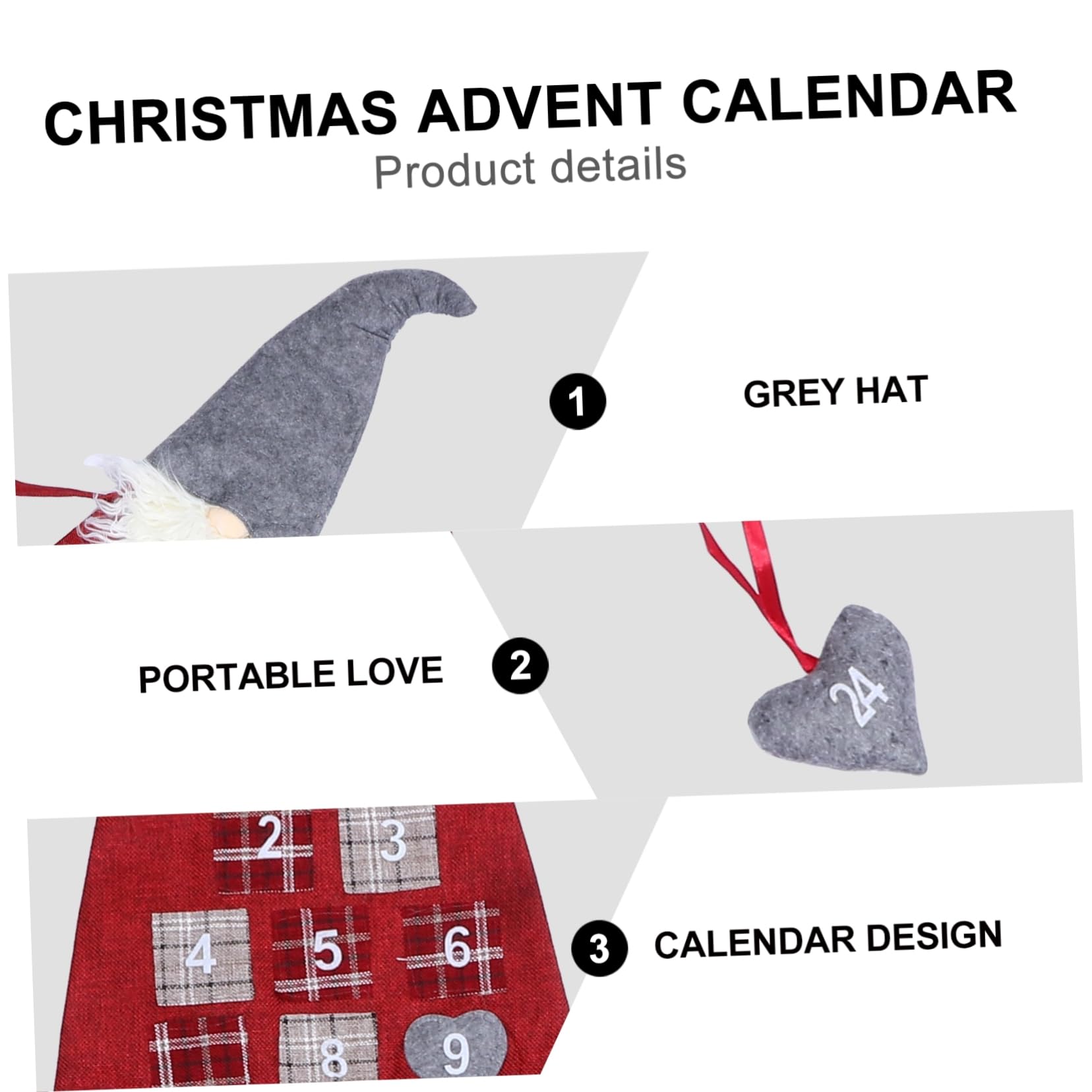 Calendario Dell’avvento Natalizio da Appendere Bambola Gnome Conto alla Rovescia, Decorazione Festiva Colorata per Muro e Tavolo, Regalo per Ragazzo Ragazza e Famiglia