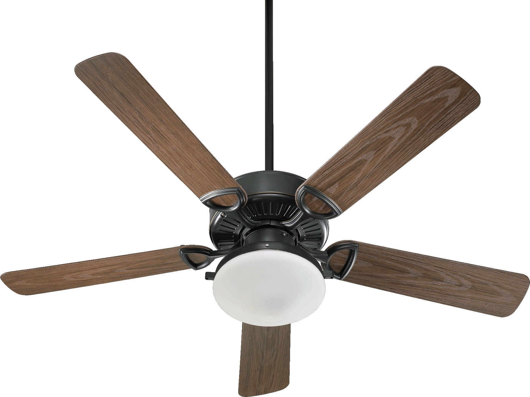 Quorum International 143525-995 Estate 52-Inch Patio Ceiling Fan with Satin Opal Glass Light Kit and Walnut ABS Blades
