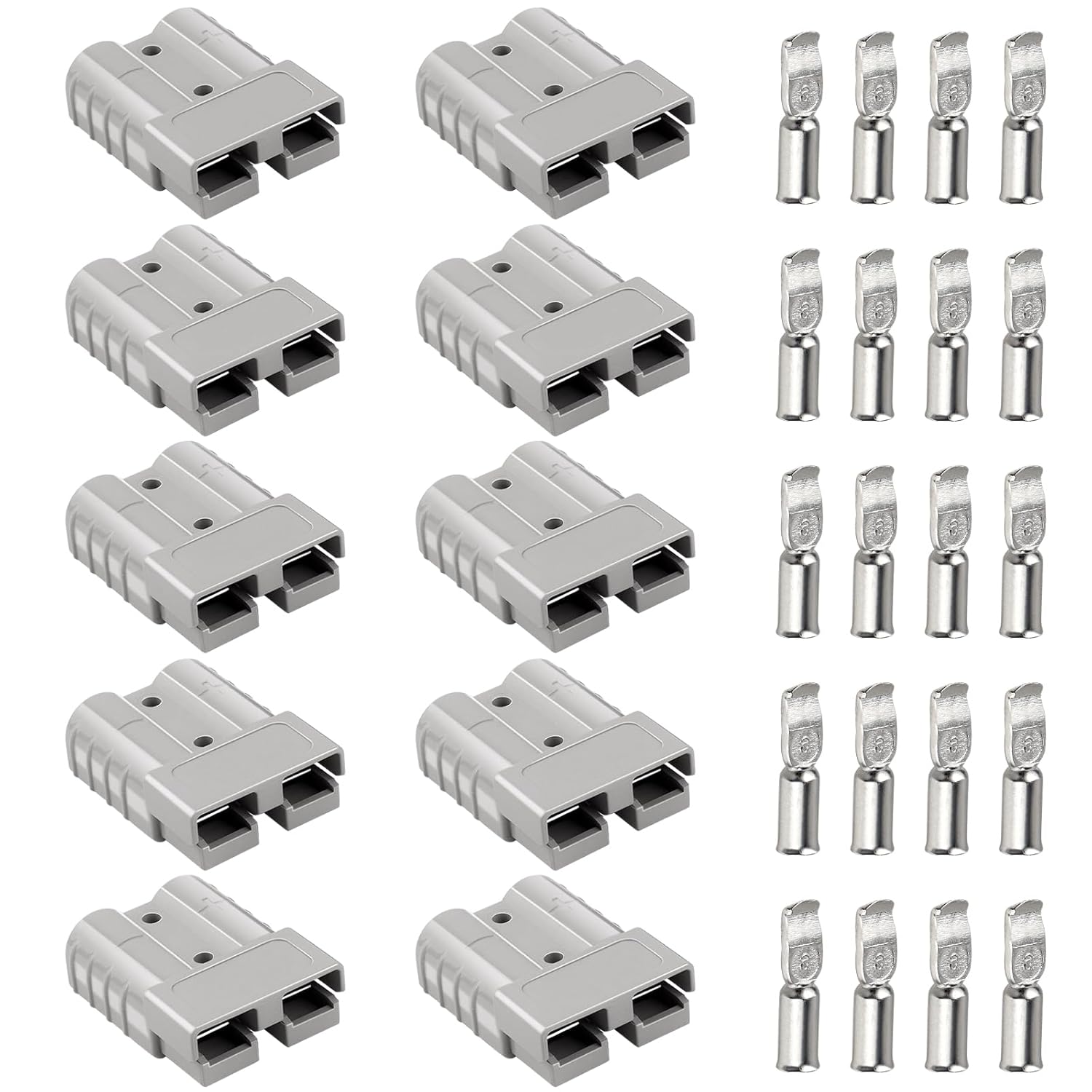 20PCS 50A Battery Quick Connect/Disconnect Kit 10-12 AWG,50 Amp 600V Connector Kit for Recovery Winch, Forklift, Towing Systems and Solar Applications