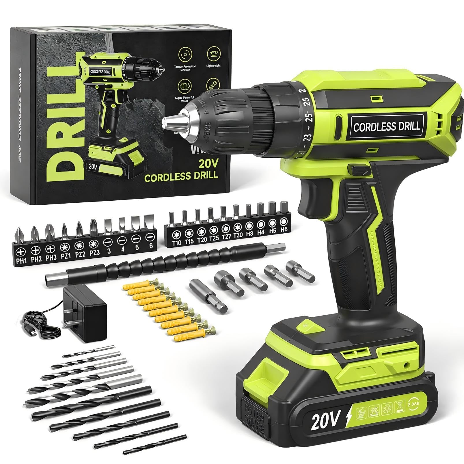 VIWKO Cordless Drill — 20V Electric Combi Drill Set
