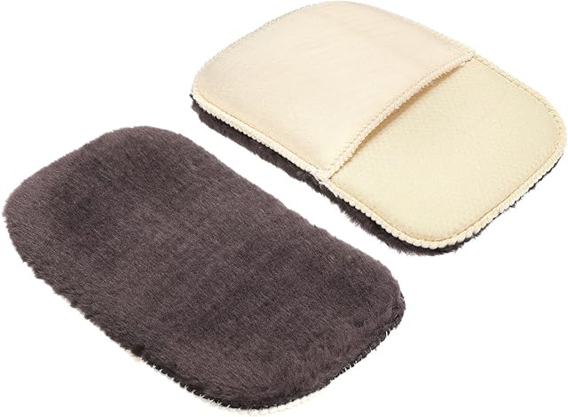 PATIKIL Shoes Polishing Gloves, 2 Pack Cleaning Shine Cloth for Leather Boots, Brown