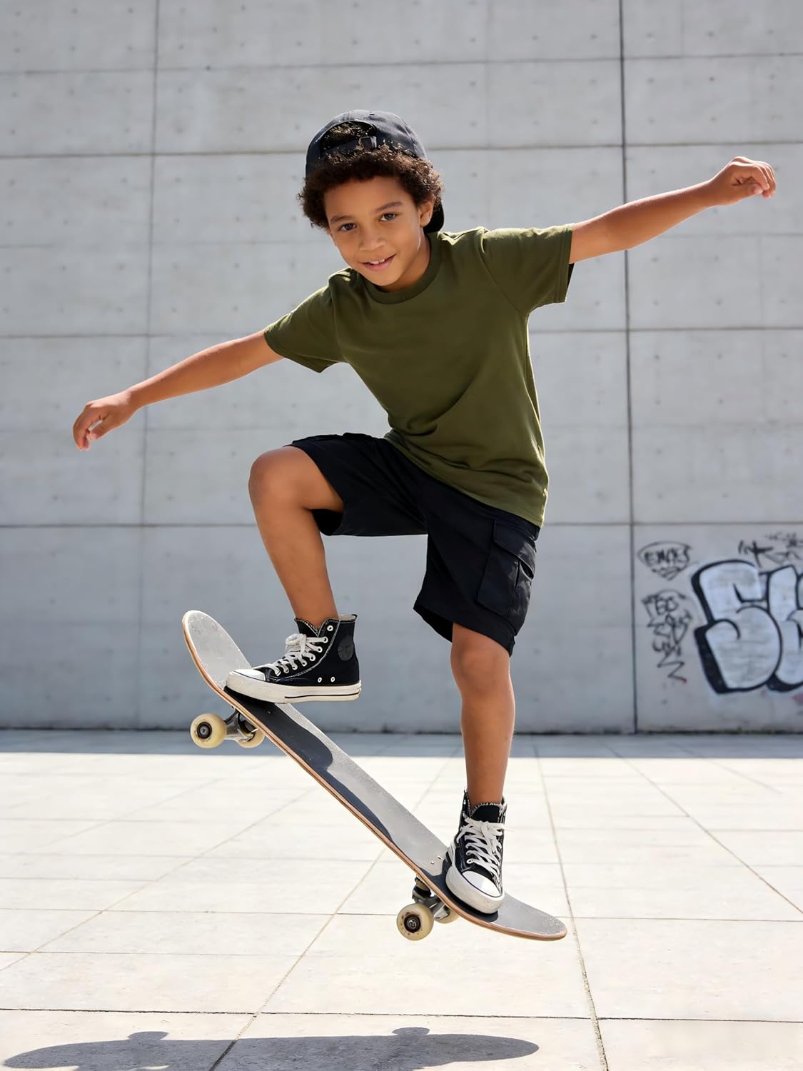 COSLAND Boys' 100% Cotton Heavyweight Short Sleeve Crewneck T Shirt - Image 3