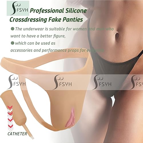 Miniatura 4 de Braga realista de silicona falsa sissy ocultando gaff penetrable bragas realistas crossdresser drag queen masculino Cosplay