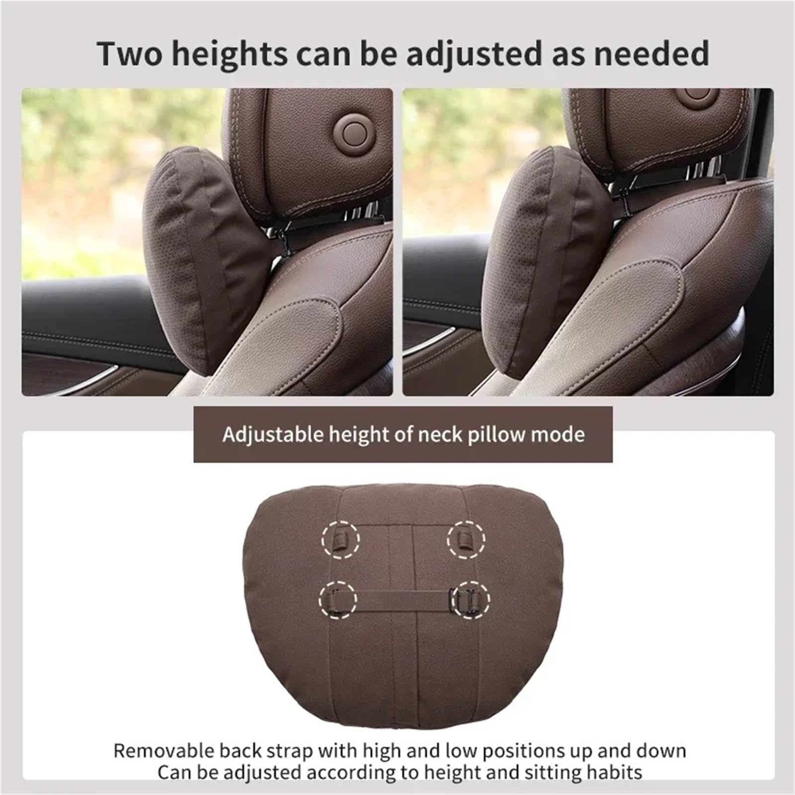 Cale-têtes pour sièges Auto Compatible avec Nissan Qashqai, Juke, X-Trail, Patrol, Note et Leaf : appuie-tête, Support Nuque, Coussin Lombaire, Oreiller Doux Tête de Voiture(Black)