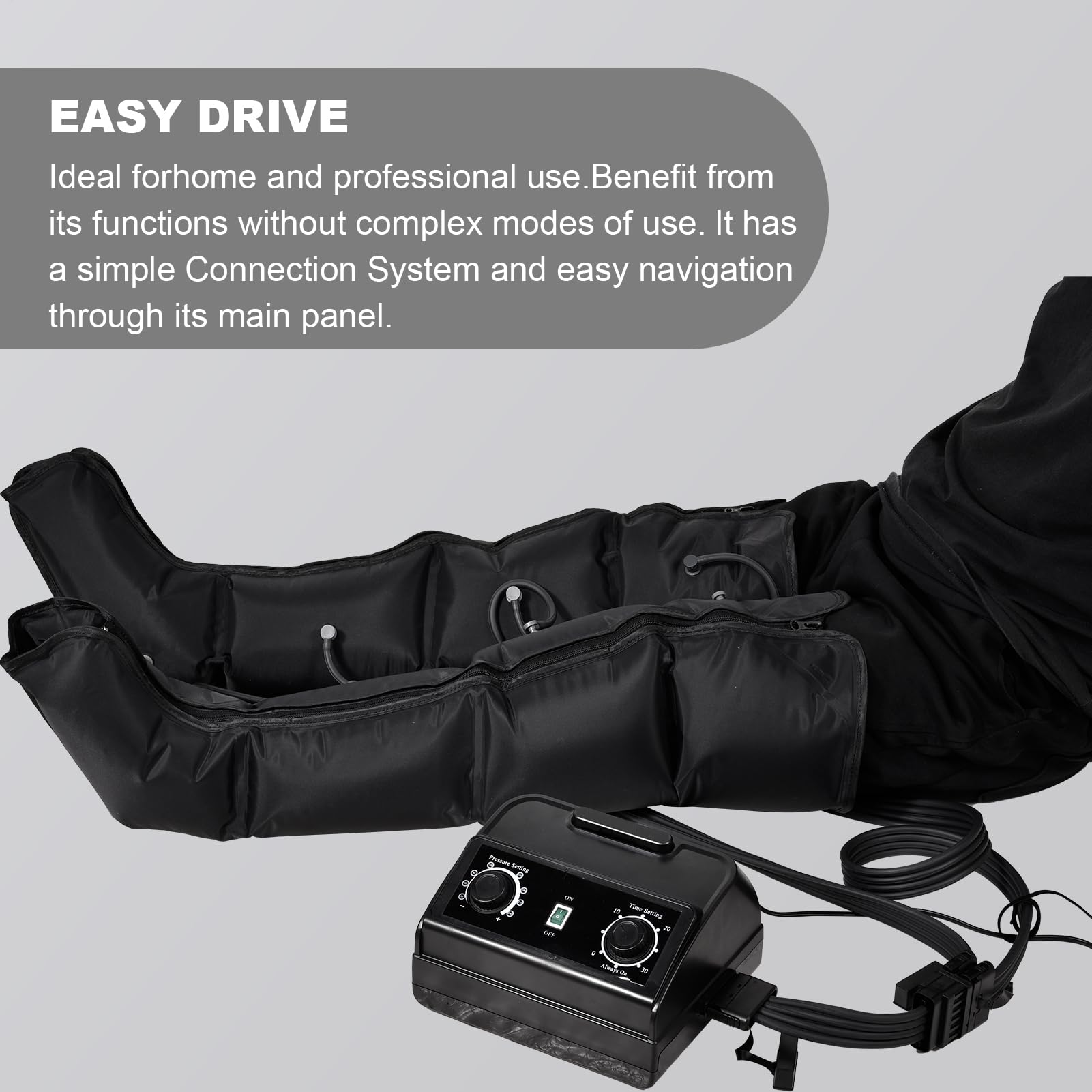 Masaje de compresión de aire para piernas, botas de compresión de aire - Foot Massager Spa con 4 cojines de aire - Sistema de compresión de recuperación de piernas fácil de usar, productos de apoyo