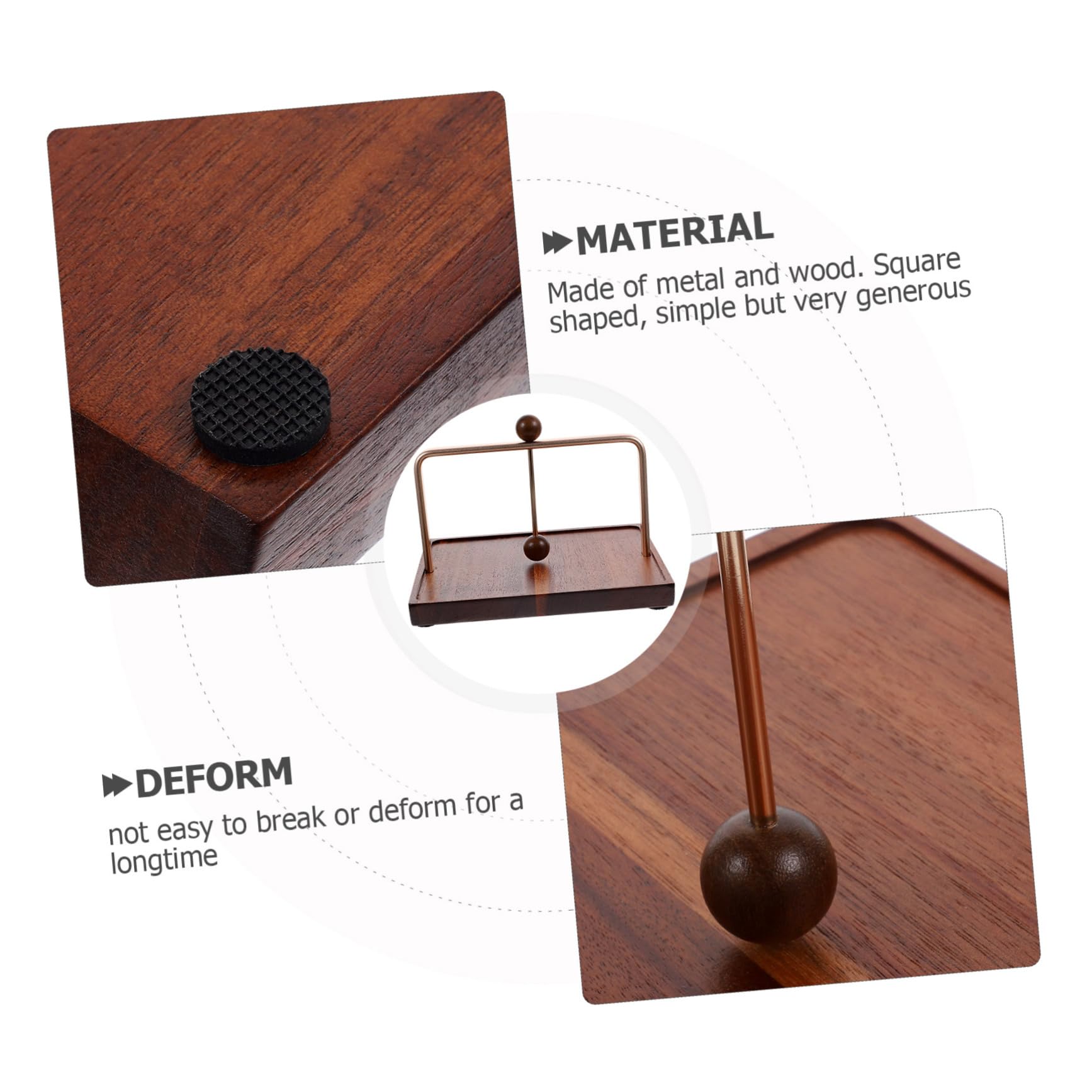 Mipcase Servilletero De Mesa De Comedor Cuadrado Pequeño Madera y Hierro Resistente Moderno Para Hogar Restaurante y Cafetería Organizador De Servilletas Multifuncional