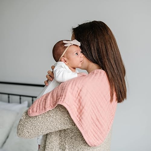 Miniatura 4 de Natemia Paños de muselina para eructos para bebé, tamaño grande de 21 x 11 pulgadas, rayón súper absorbente ultra suave hecho de paños de bambú,