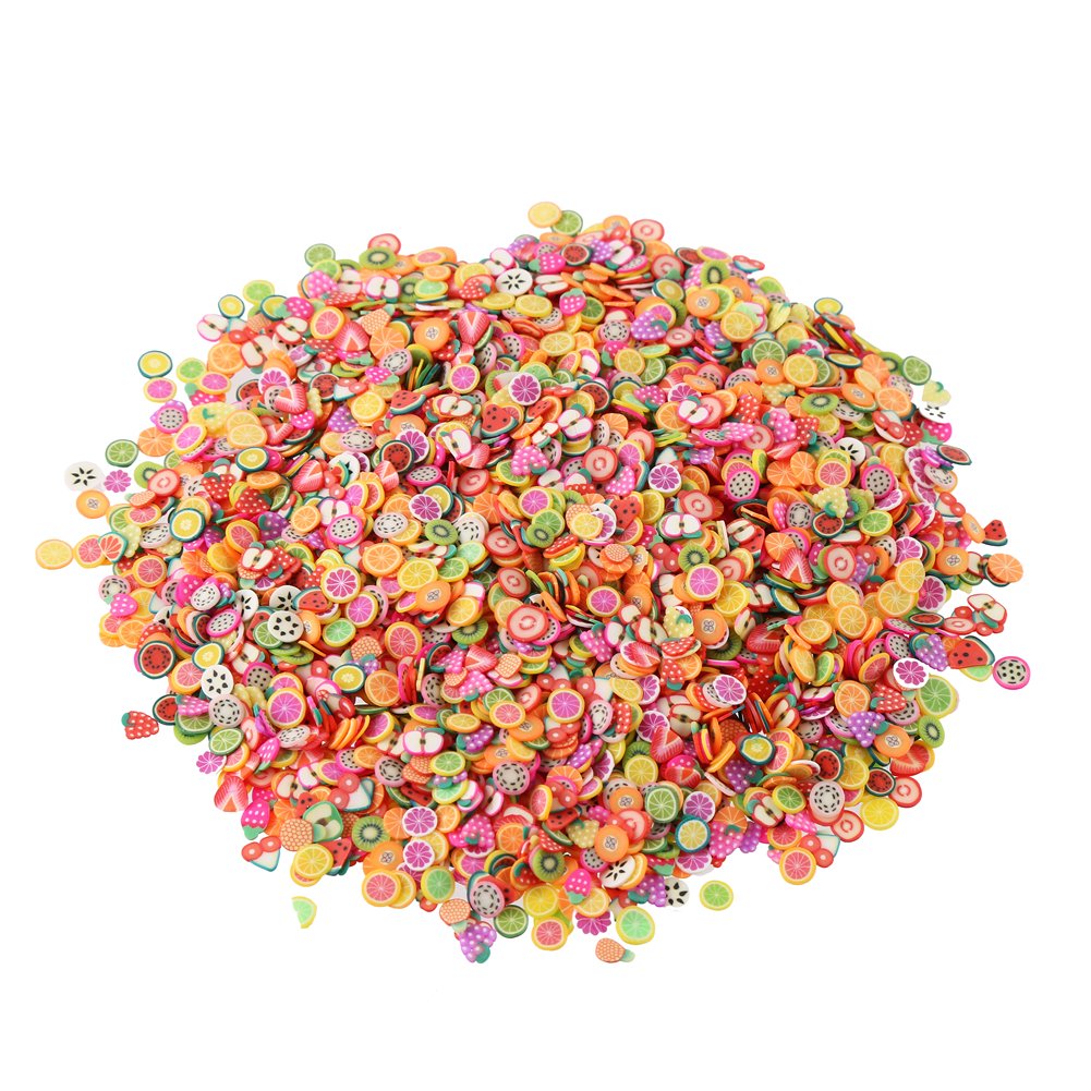 DECORA Mini tranches de fruits fimo 3D de 0,6 cm pour slime, loisirs créatifs, nail art et décoration de visage