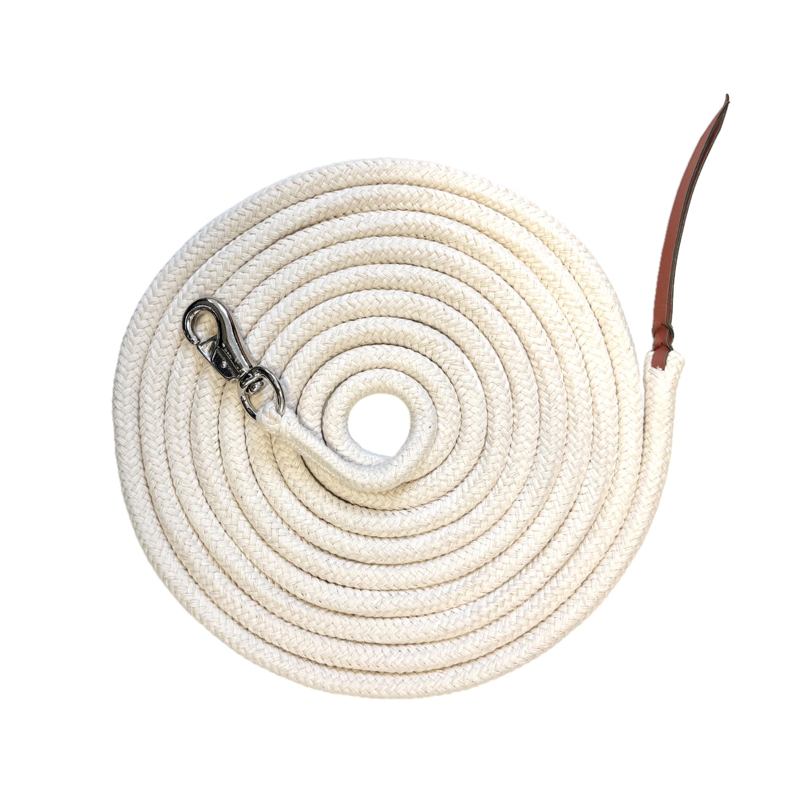 JA Horse JA4017 Western Rope Ground Work Rope Lead Rope - Horsemanship Rope Made of Cotton Cord with Carabiner Hook or Bullsnap, Robust & Comfortable in the Hand (Bullsnap, 420 cm)