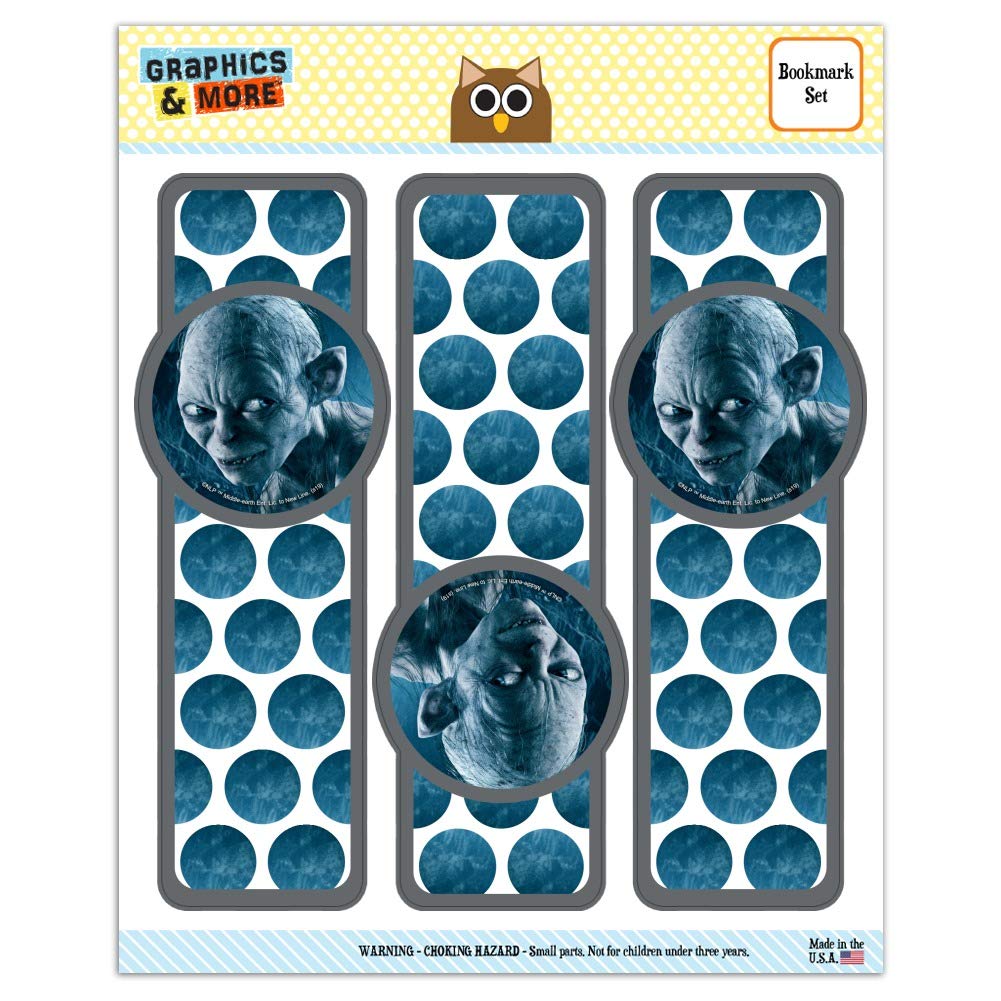 The Lord of The Rings Gollum Character Set of 3 Glossy Laminated Bookmarks