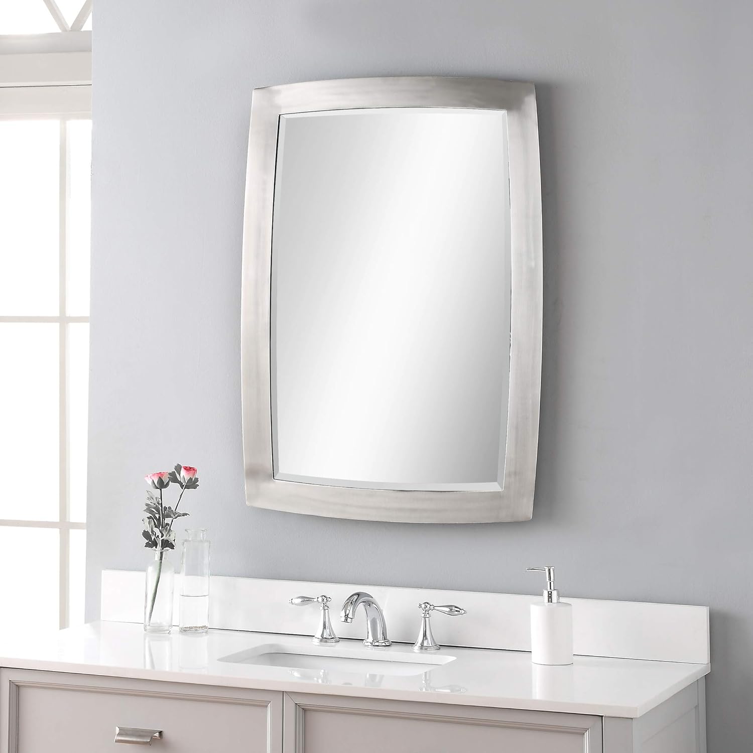 Haskill Brushed Nickel Mirror