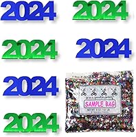 Vista 23 de Confetti Year 2024 Negro, Azul Royal Combo - 2 bolsas de media onza (1 oz)