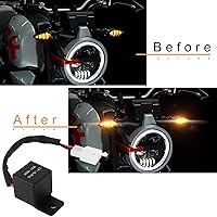 Vista 5 de ASOOLL Relé de intermitente LED electrónico de 2 pines Relé intermitente de señal de giro Fit motocicleta bombillas intermitentes flash rápido