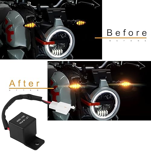 Miniatura 5 de ASOOLL Relé de intermitente LED electrónico de 2 pines Relé intermitente de señal de giro Fit motocicleta bombillas intermitentes flash rápido