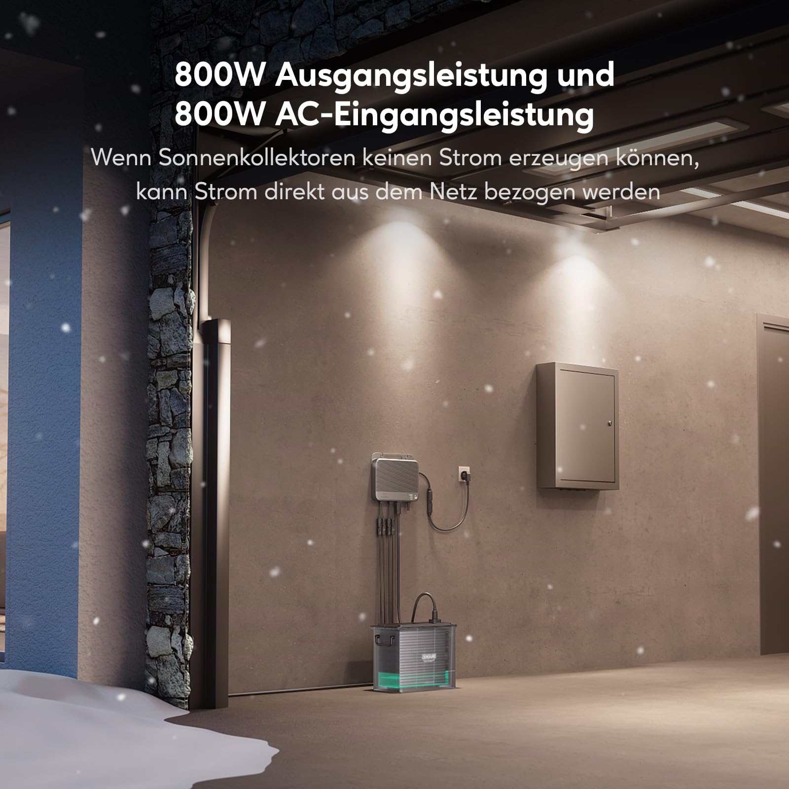 Zendure SolarFlow 800, Mikrowechselrichter für Balkonkraftwerk, 1200W Solar Eingang, 800W AC Eingang/Ausgang, Schwache Lichterzeugung, TOU, APP