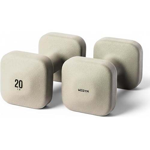 WeGym SafeGrip Square Dumbbells with Anti Slip Handles, Aesthetic Free Weights for Home Workouts, Stable Design Prevents Rolling during Floor Exercises
