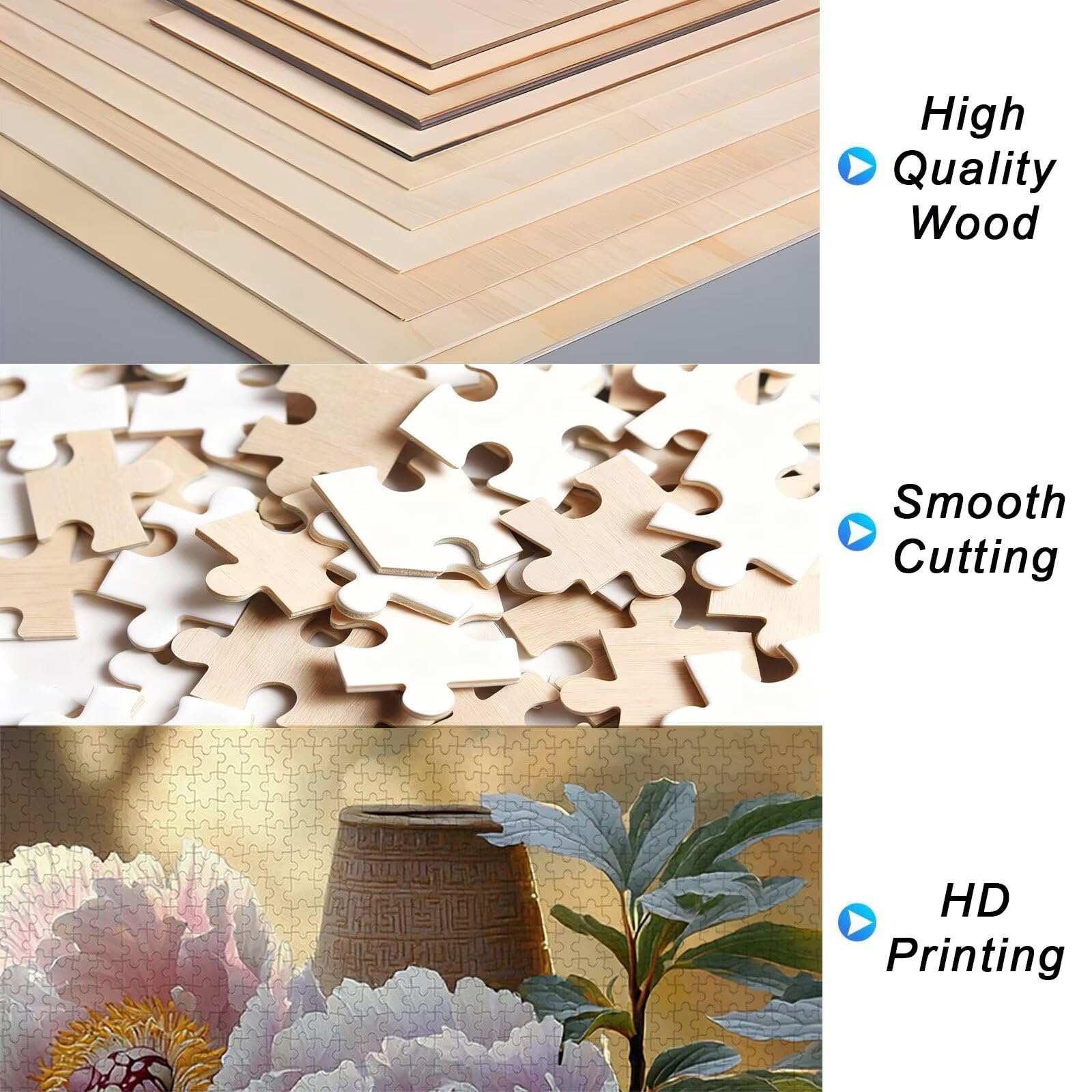 Puzzle 1000 sztuk kwiatów, drewniane puzzle piwonia dla dorosłych, puzzle z wykwintnym opakowaniem, rodzinne gry edukacyjne, puzzle do dekoracji wnętrz, pomysł na prezent dla kobiet, prezent dla