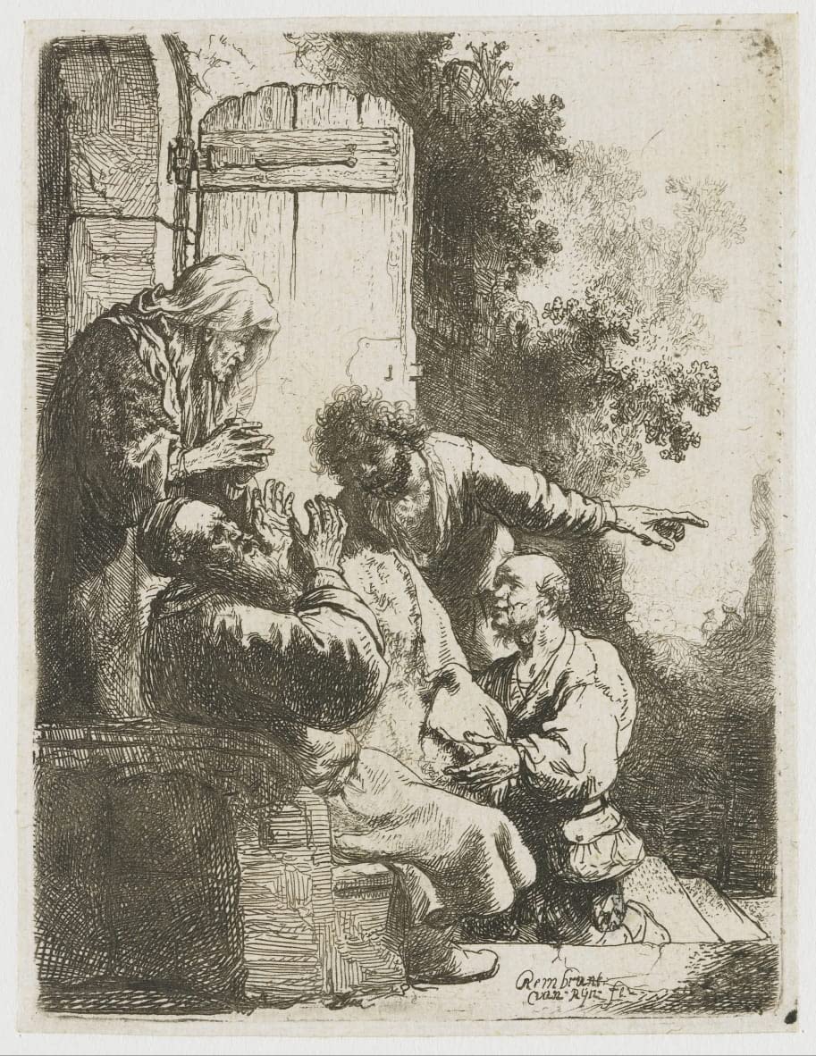 Toile Rembrandt Le manteau de Joseph Jacob poster 50x70cm