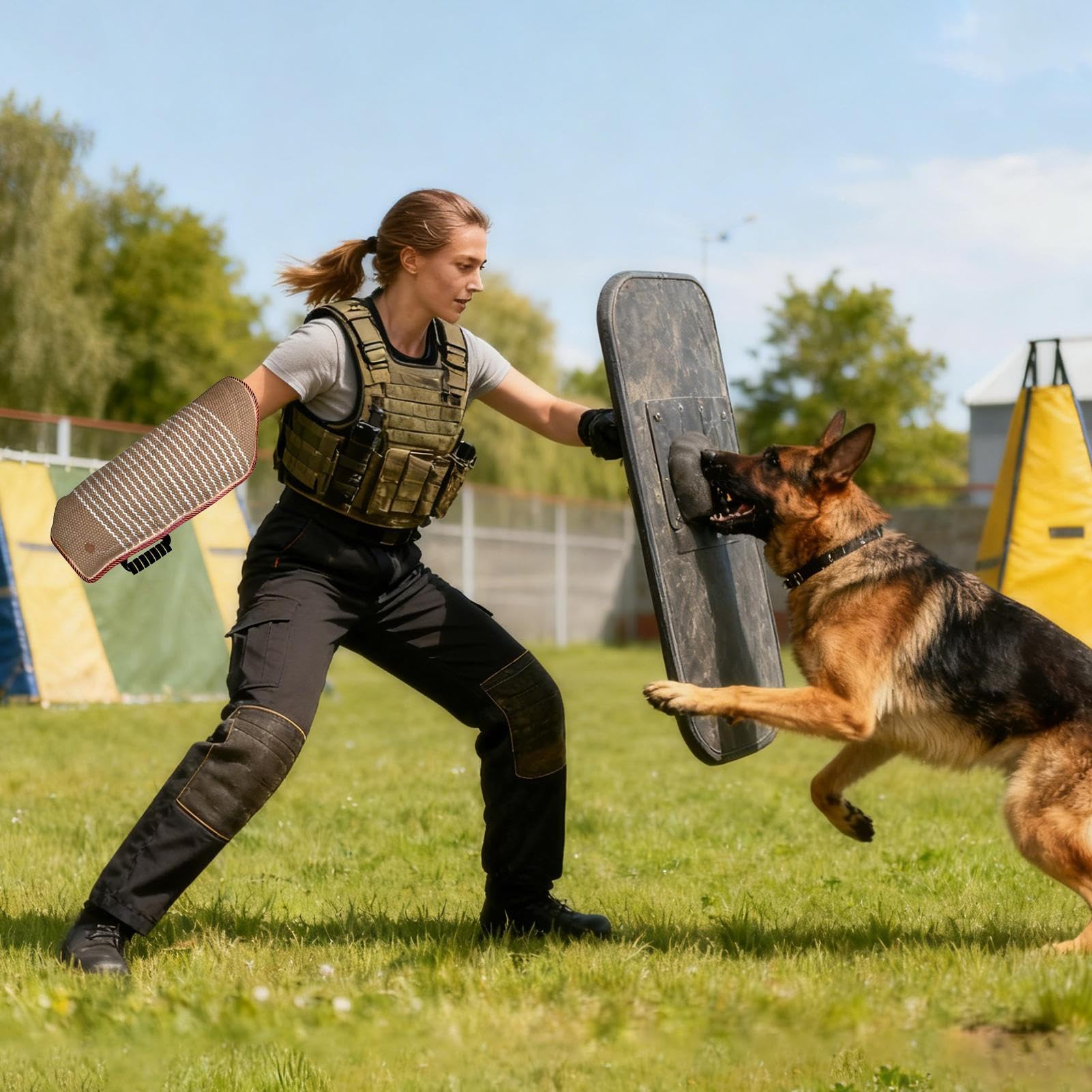 Brazo protector para mordeduras de perros, manguitos de entrenamiento para perros, cojín para mordedor, para jardín, casa, entrenamiento, camping, patio trasero, césped al aire libre