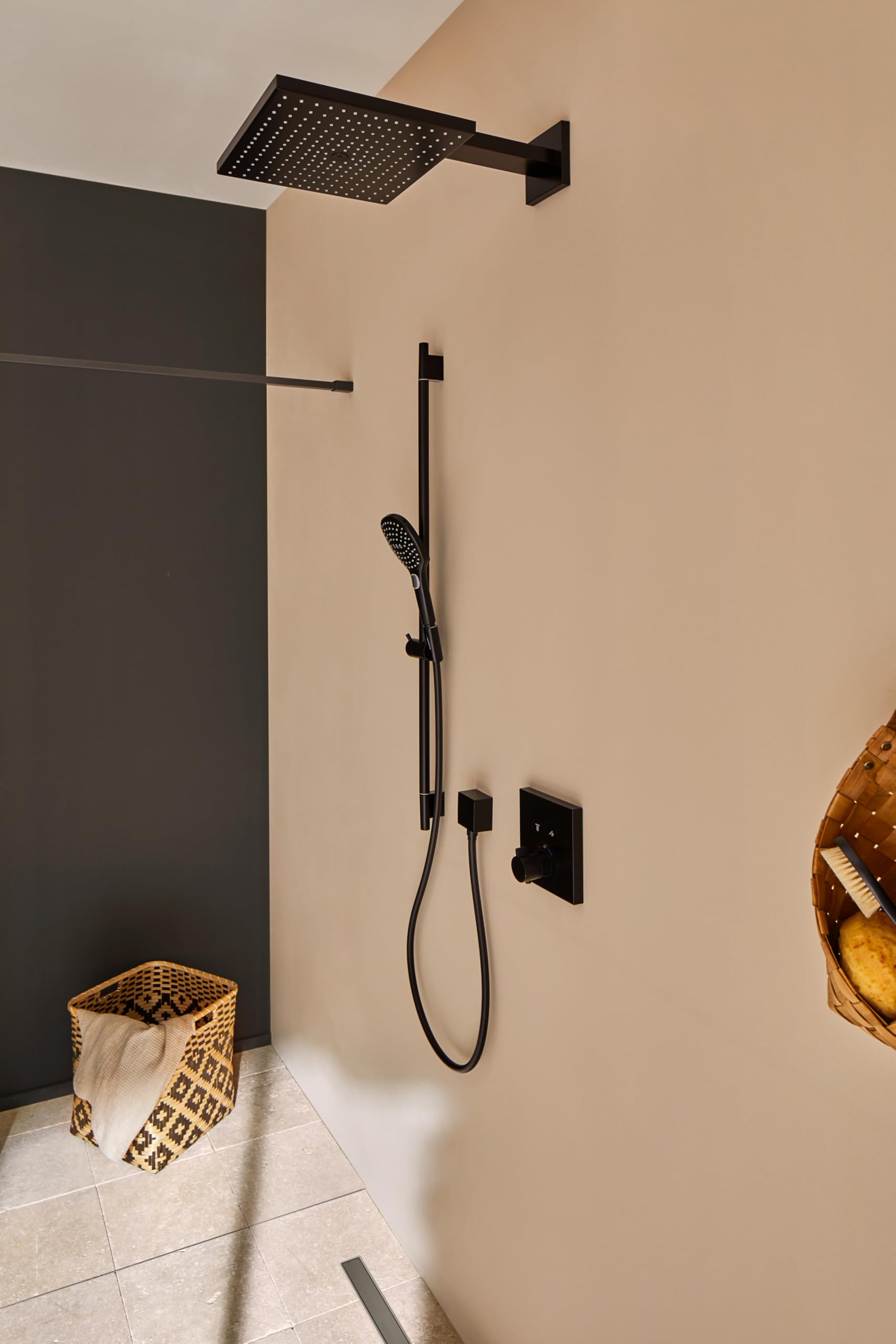 Hansgrohe Raindance E Rociador de ducha 300 1 tipo de chorro ducha mural, negro mate, 26238670