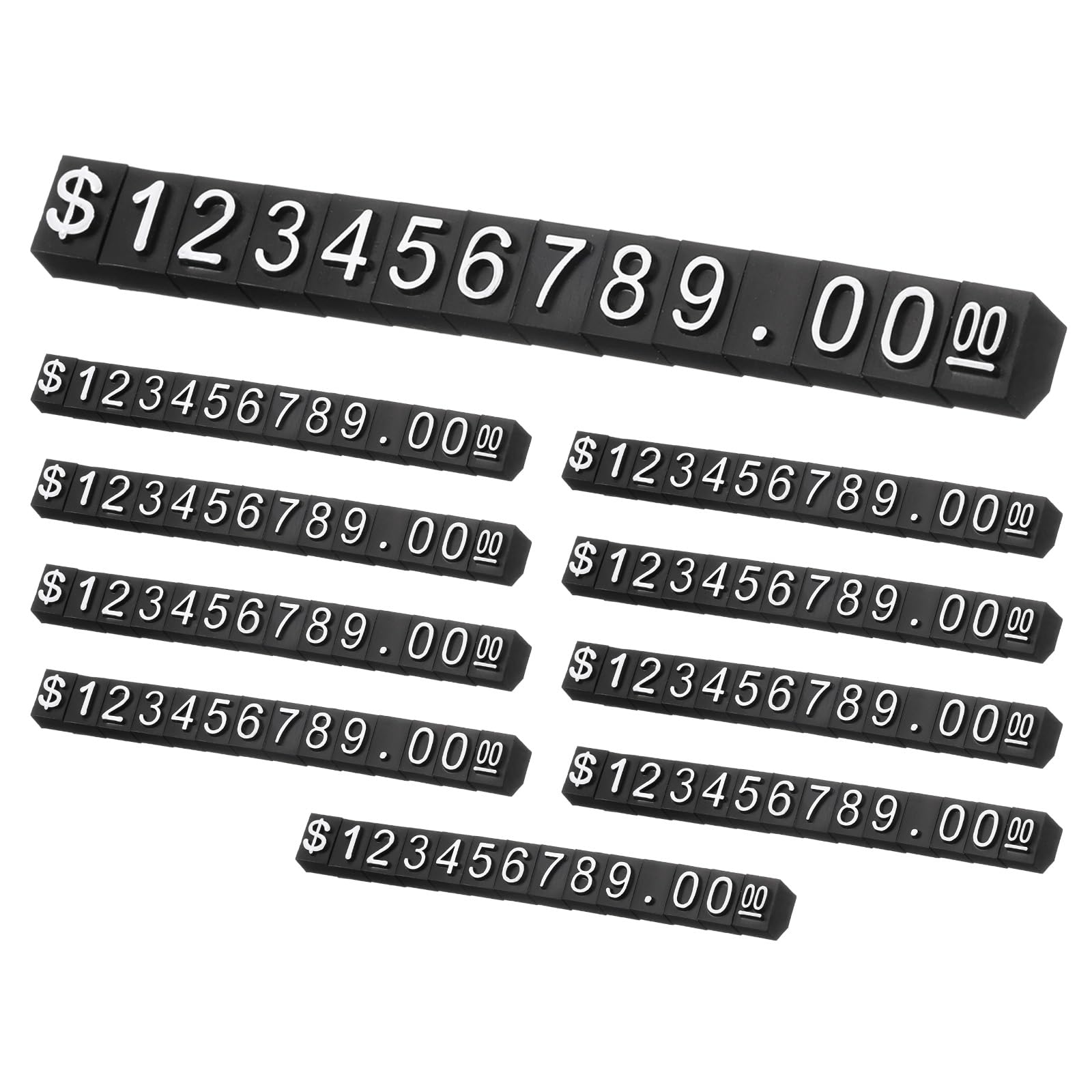 Soporte para etiquetas de precio mini con bloques numéricos para venta al por menor