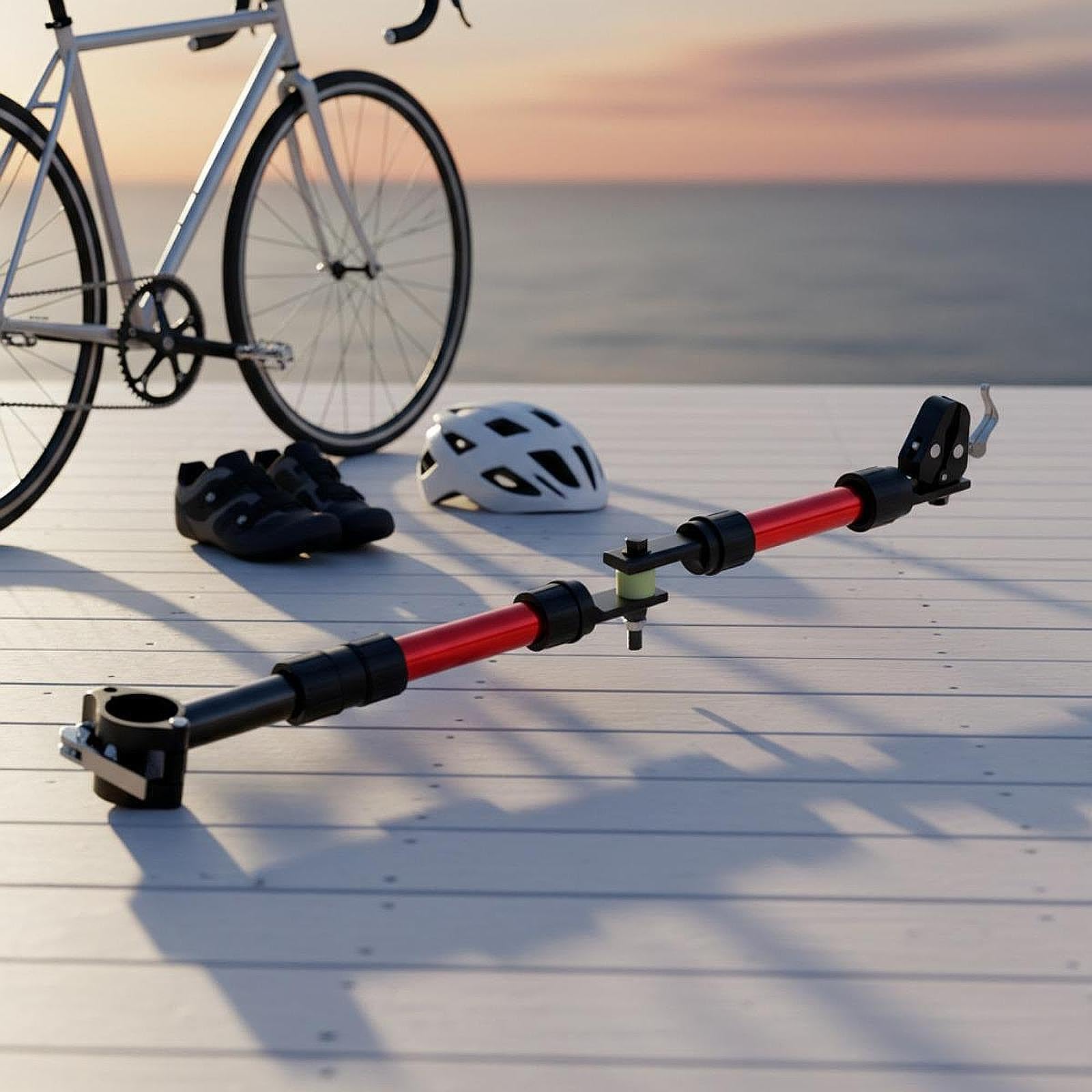 Barra de Remolque para Bicicleta, Gancho de Remolque, Accesorio de Aluminio Y Nailon, Reducción de Vibraciones, Montaje Rápido, Apto para Familias.