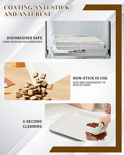 Miniatura 5 de Juego de moldes antiadherentes para hornear, 19 piezas apilables para hornear, juego de sartenes para horno, incluye bandeja para hornear, bandeja