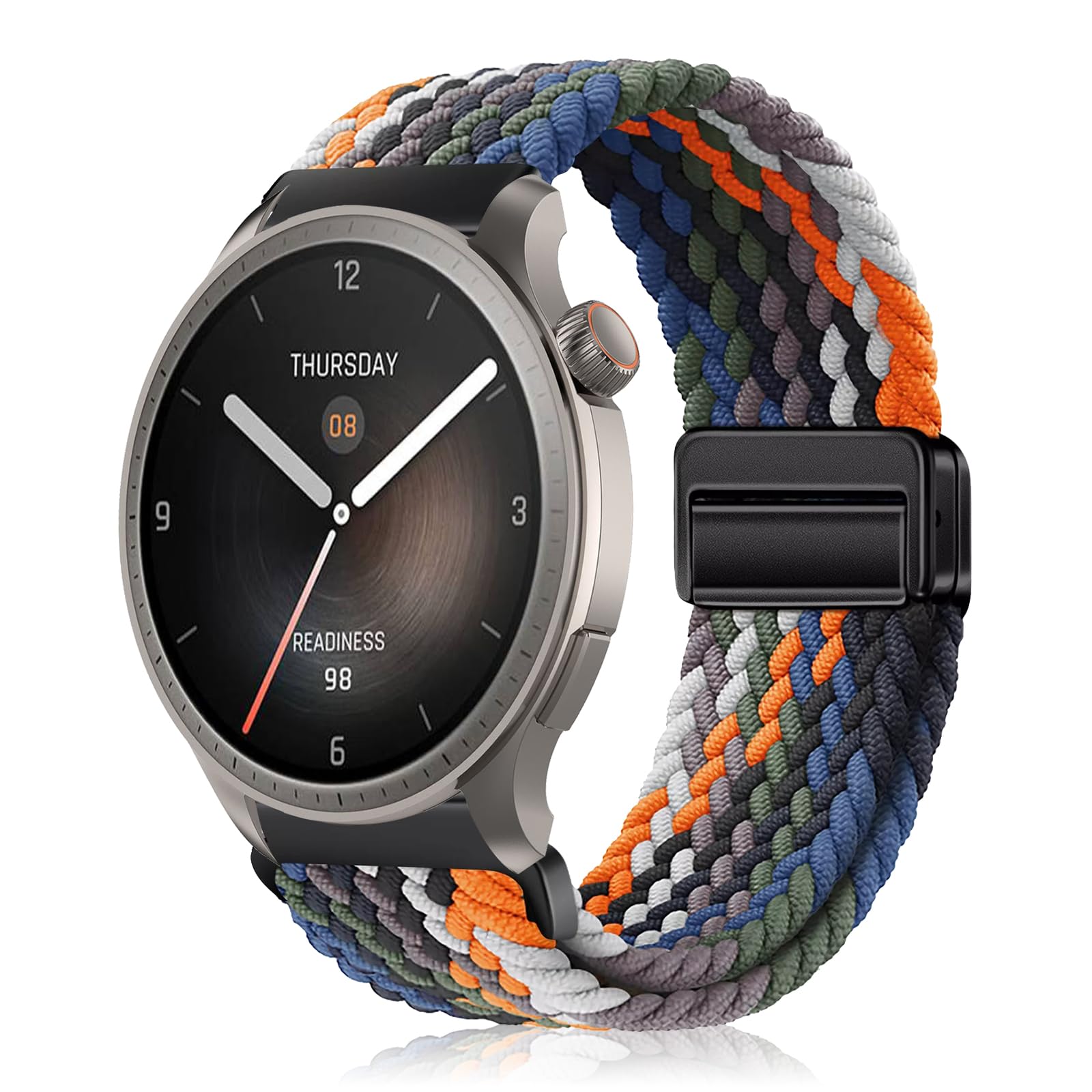 22mm Nylon Strap for Amazfit Cheetah 2 Ultra/Balance Ultra/3/2, Braided Sports Magnetic Replacement Watch Men and Women for Amazfit Active Max/Bip 6/5/GTR 4/3 Pro (Colorful)