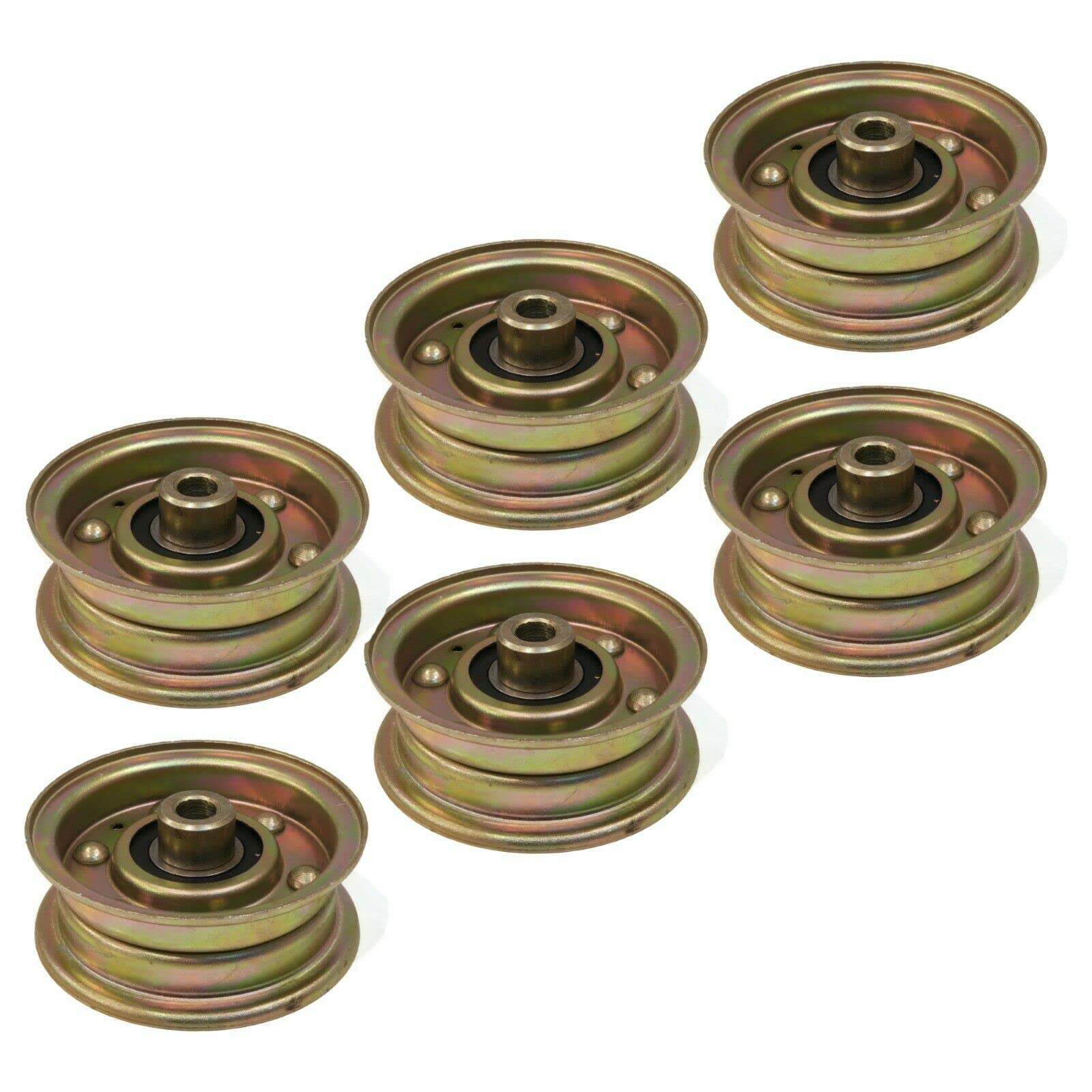 The ROP Shop | (Pack of 6 Flat Idler Pulleys for Exmark 130-8362, 1308362, 1-303028, 1303028