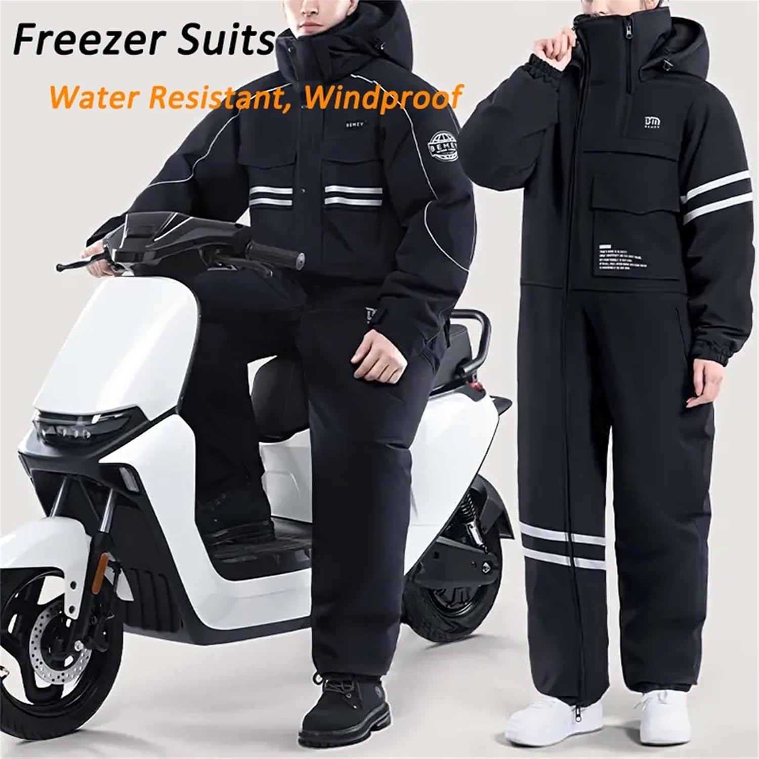 Winter Outdoor Riding Insulated Full-Body Suit, Water-Resistant, Windproof Snow Suits