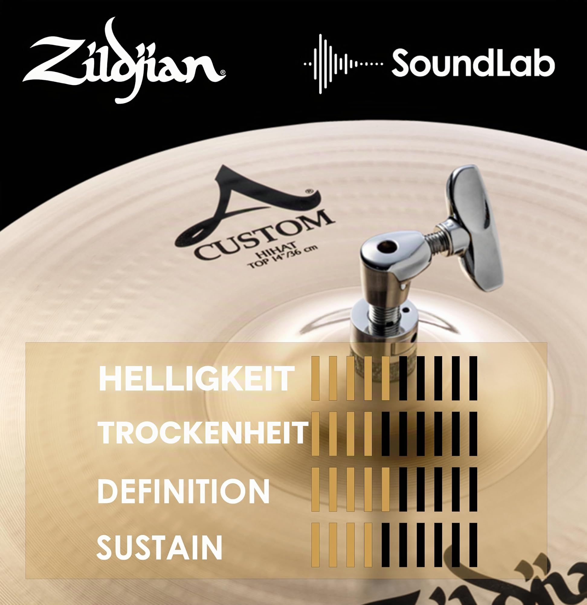 Zildjian A Custom Series - 14" Hi-Hat Cymbals - Pair - Brilliant finish