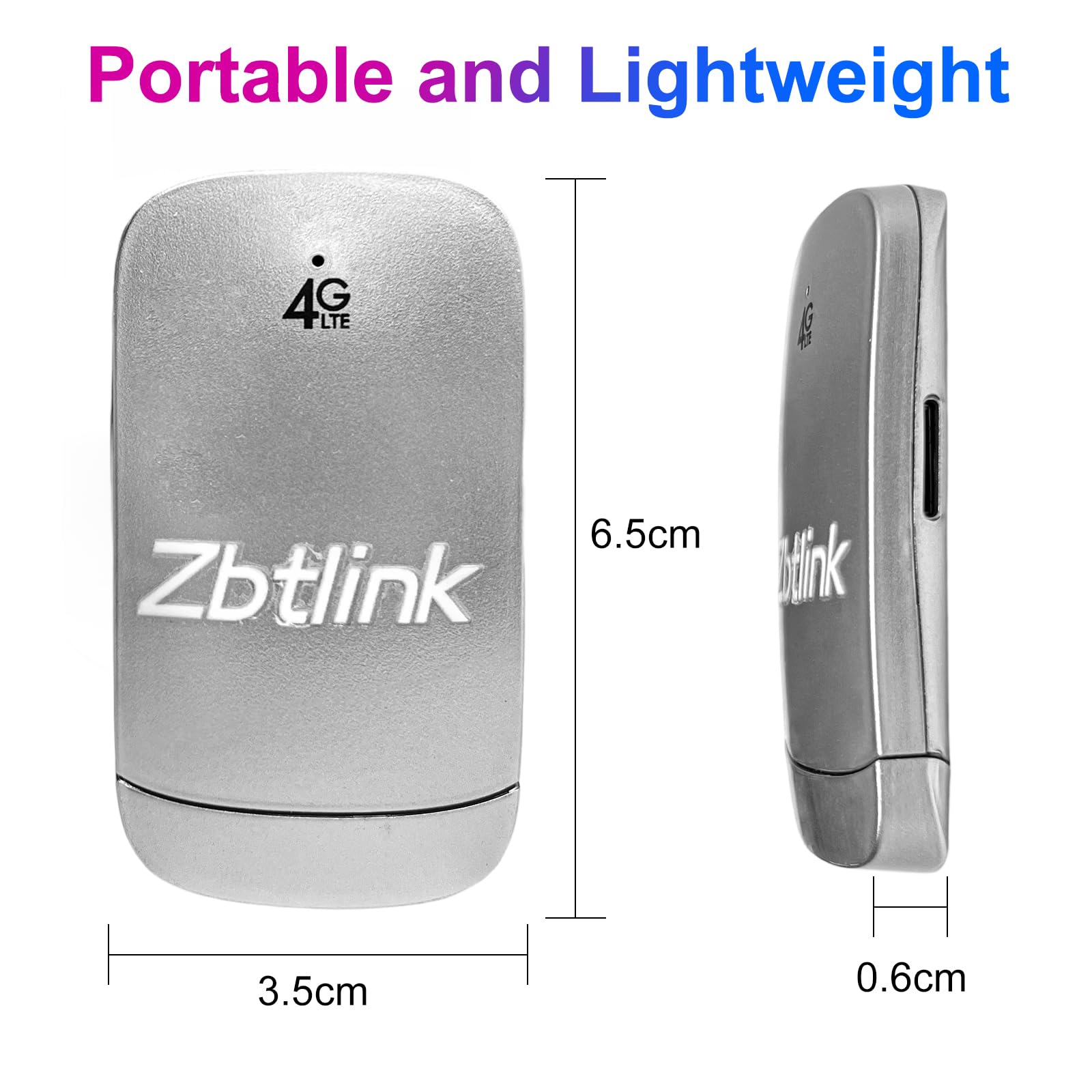 Dongle 4G LTE USB-C, point d'accès mobile portable, terminal de données 4G, mini modem routeur cellulaire avec fente pour carte SIM, Plug and Play, débloqué