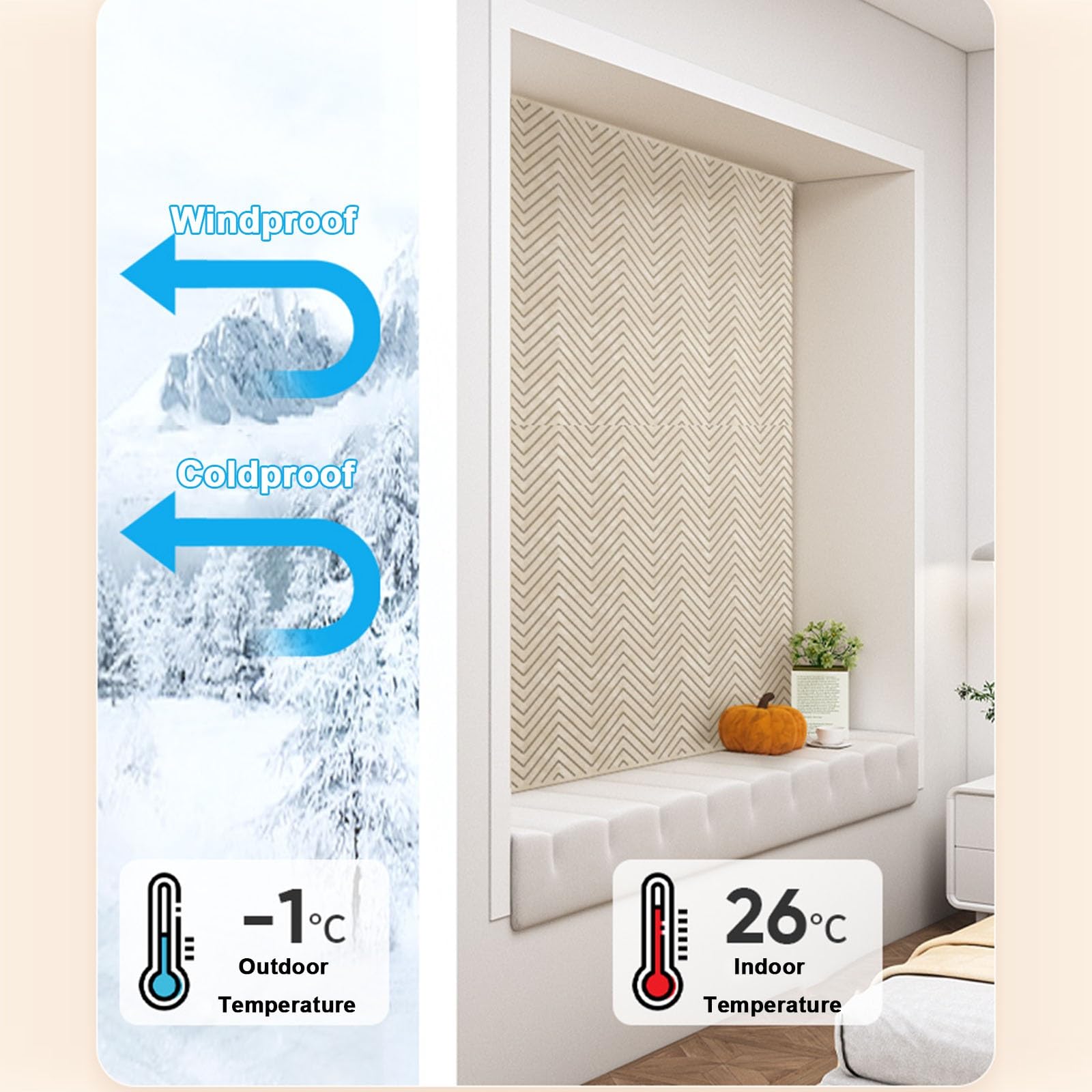 Isolante Termico per Finestre, Kit Isolamento Finestre, Copertura Termica per Finestre, Spessore Superiore a 1,5 cm, Antigelo, Antivento, Caldo e Super Insonorizzato(Grigio,180cm x 150cm)
