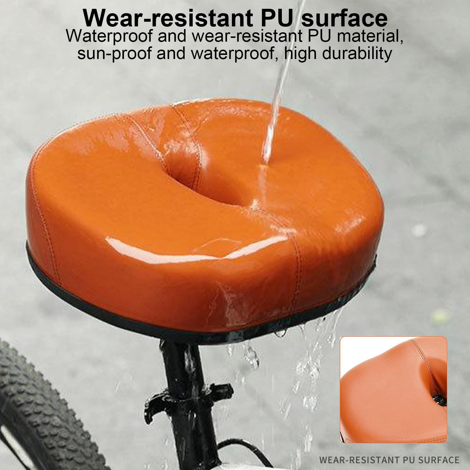 Asiento de bicicleta sin nariz,asientos de bicicleta sin nariz para hombre - Asiento de bicicleta de montaña | Amortiguador de Choques, Cojín de asiento impermeable con reflector trasero para bicicletas de ejercicio