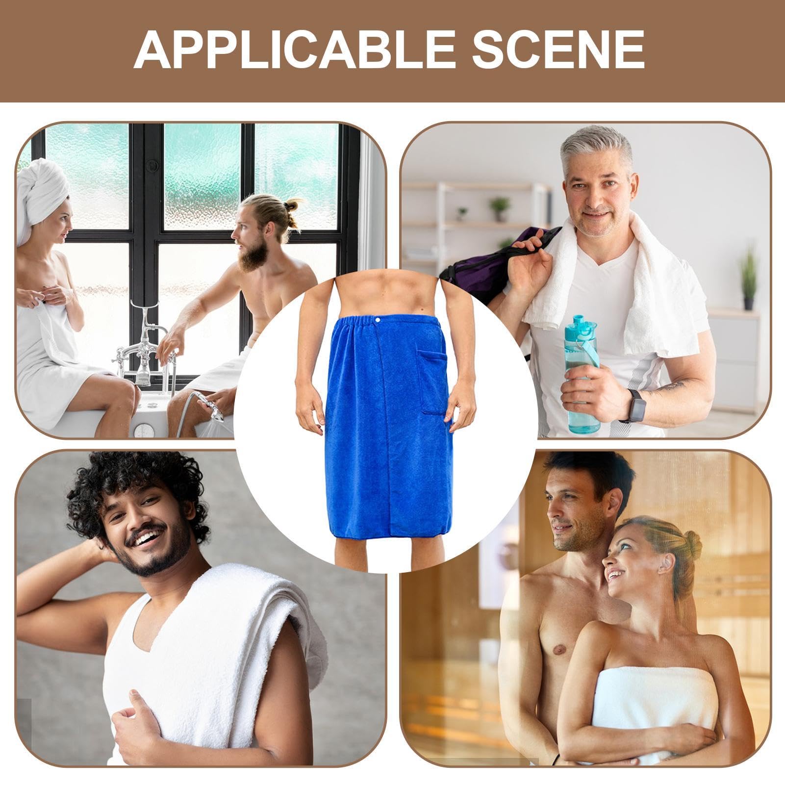Verstellbares Badetuch Für Herren Mit Taschen Und Verschluss, Schnell Trocknendes Spa-Handtuch Für Pool Und Strand