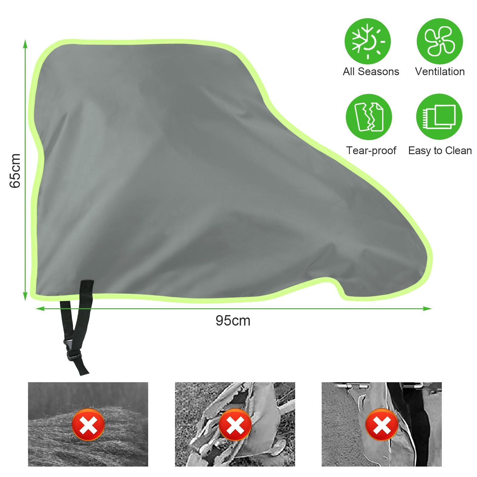 URAQT Traino Coperture per Rimorchi, Copertura Gancio Traino con Finiture Riflettenti, 94*65CM Universale Copertura Roulotte Impermeabile Protezione Solare Antipolvere per Roulotte, Camper, Rimorchi