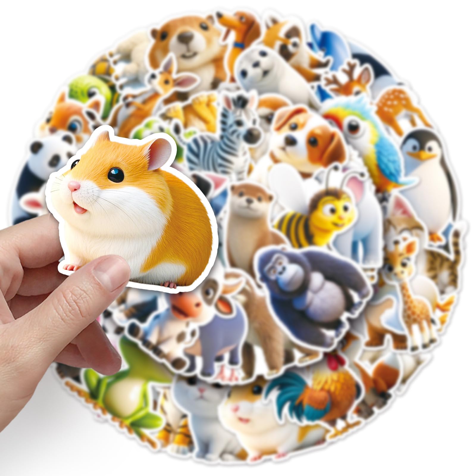 50PCS Cute 3D Animal Stickers for Adults Kids Teens,Kawaii Waterproof Decals for Water Bottles Computer Laptop Luggage Skateboard Guitar Phone Scrapbook Bike Car Helmet Refrigerator - Image 4