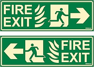 Clickforsign Glow in Dark Fire Exit Signboard combo(pack of 4) right arrow P2,left arrow P2 300 x 100 mm Price In India
