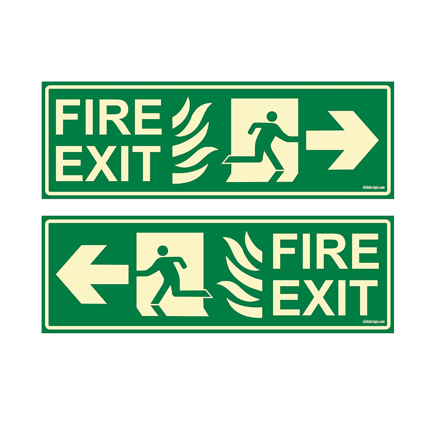 Clickforsign Glow in Dark Fire Exit Signboard combo(pack of 4) right arrow P2,left arrow P2 300 x 100 mm - Review, Price and Buying Guide