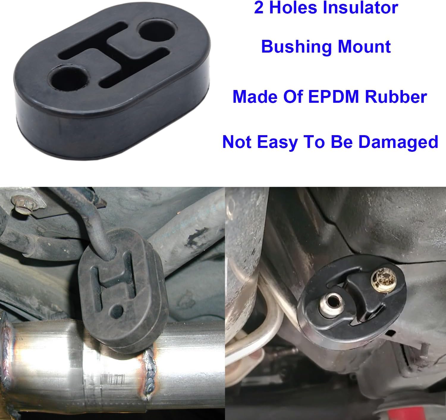 10PCS Exhaust Hanger Rod Set 10" 7.6" 90°Bend Adjustable Rubber Exhaust Muffler Hangers Mild Steel Zinc Coated Car Automotive Replacement Clamps Flanges Parts 2 Hole 4 Hole Insulator Mount