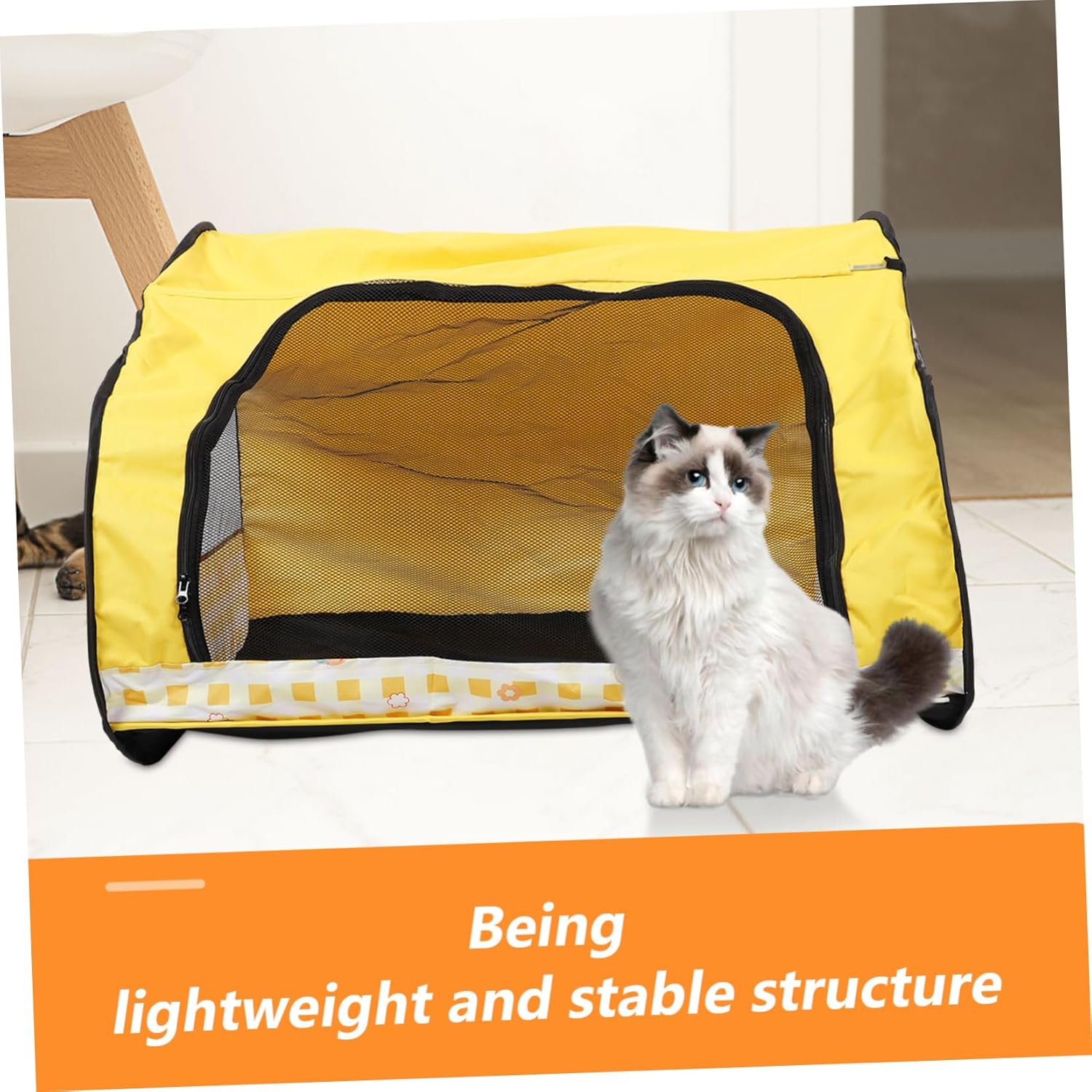 Yardwe Foldable Cat House Tent Portable Pet Hideout for Cats and Semi-Closed Design for Comfortable Sleeping and Playing Removable Space for Use