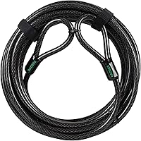 Vista 11 de Cable de seguridad resistente a los cortes de 15 pies x 1/2 pulgadas Acero trenzado flexible recubierto de vinilo con extremos en bucle Cable