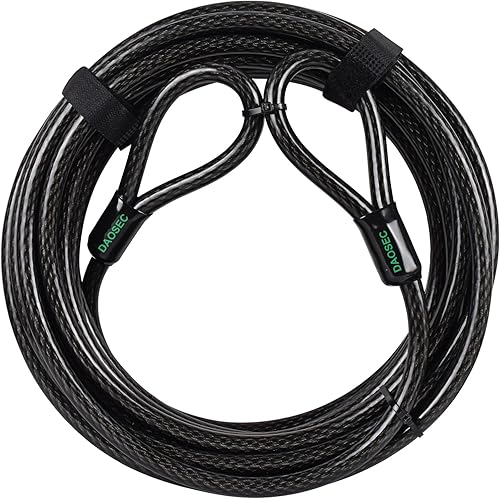Miniatura 11 de Cable de seguridad resistente a los cortes de 15 pies x 1/2 pulgadas Acero trenzado flexible recubierto de vinilo con extremos en bucle Cable