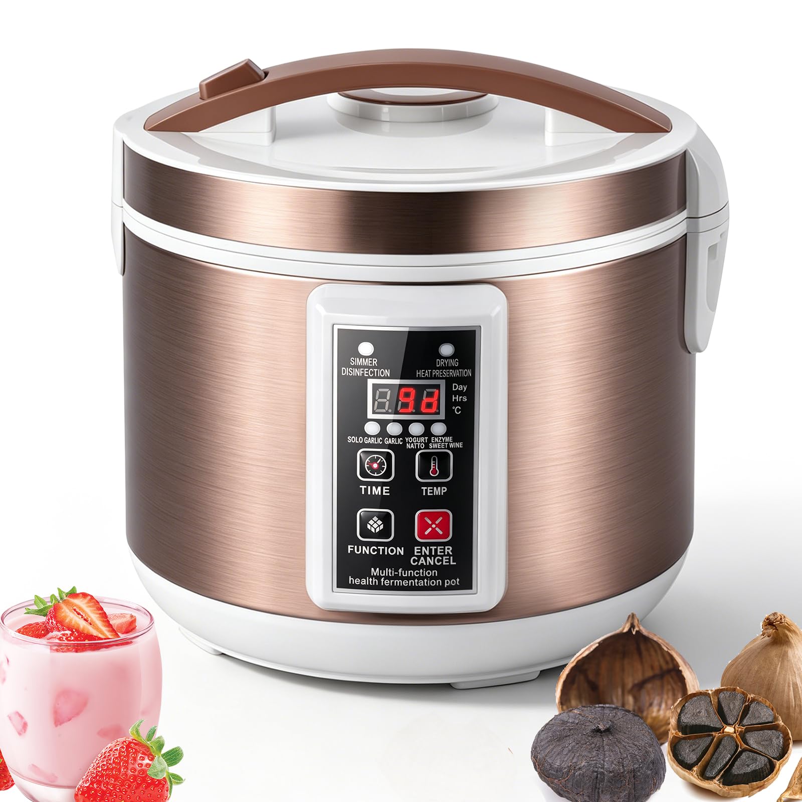 YUCHENGTECH 6L Fermentatore Aglio Nero Automatico Aglio Nero Fermentatore Intelligente per Aglio Natto Yogurt Kimchi con Controllo del Tempo e della Temperatura/Controllo di Asciugatura Indipendente
