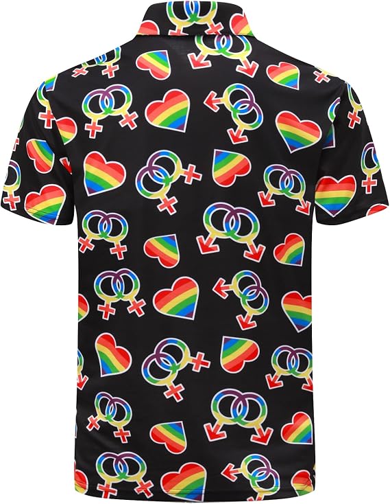 LINOCOUTON Men's American Patriotic Flag Pride Day Golf Polo Juneteenth Cinco De Mayo Short Sleeve Shirt